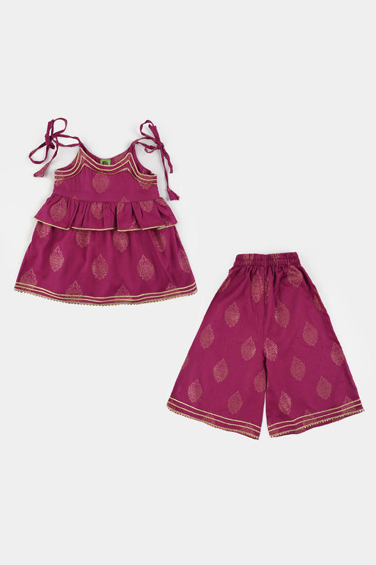 Infant Girls Jacquard 2 Piece Set (Titli) - Magenta