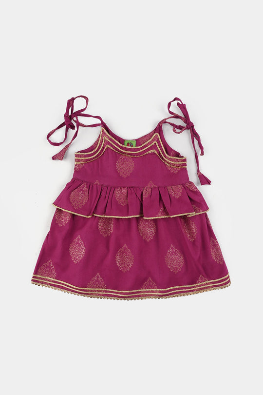Infant Girls Jacquard 2 Piece Set (Titli) - Magenta