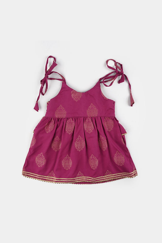 Infant Girls Jacquard 2 Piece Set (Titli) - Magenta