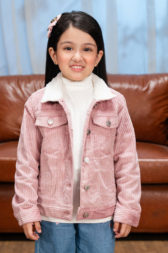 Girls Corduroy Jacket Pink