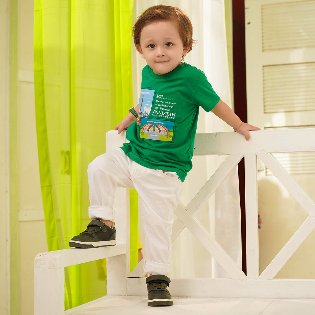 Boys Poly Cotton Jersey T-Shirt H/S GREEN REVOLUTION-Joly Green