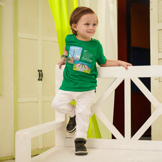 Boys Poly Cotton Jersey T-Shirt H/S GREEN REVOLUTION-Joly Green