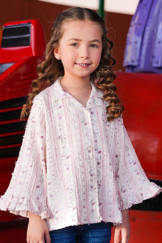 Girls Jacquard Top - Multi