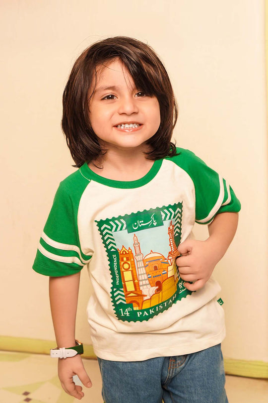 Boys Poly Cotton Jersey T-Shirts H/S HERITAGE OF Globe-Snow White