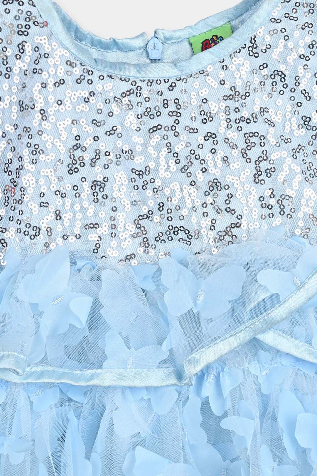 Infant Girls Sequence Fancy Frock Little Butterfly-LT.Blue