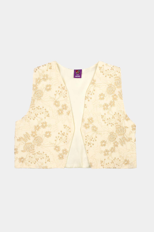 Girls Gauze Waist Coat Boho - Beige