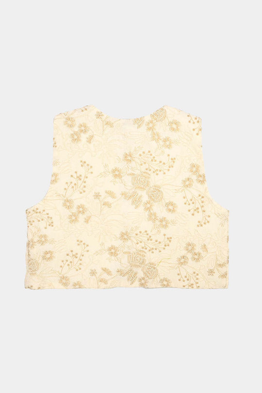 Girls Gauze Waist Coat Boho - Beige