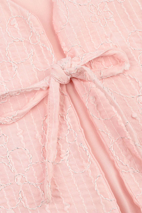 Girls Polyester Waist Coat Flamingo - Baby Pink