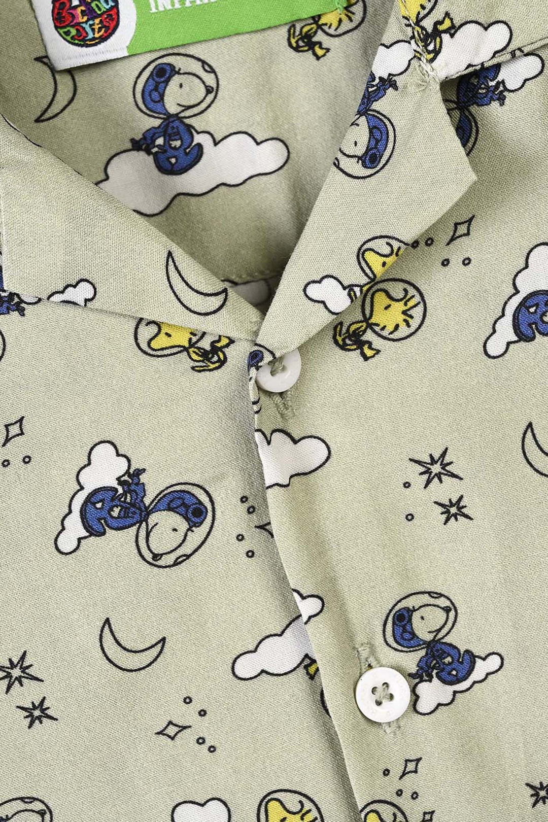 Infant Boys Linen Viscose Nightwear Space- Light Green