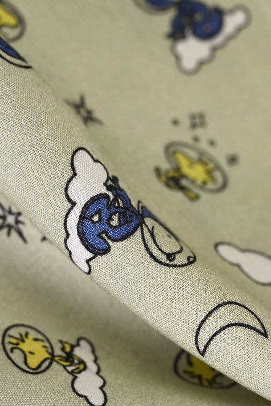 Infant Boys Linen Viscose Nightwear Space- Light Green
