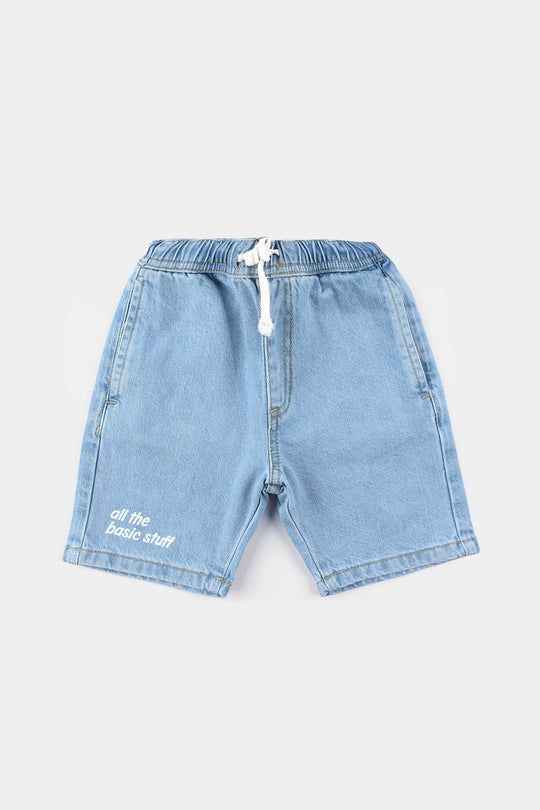 Boys Denim Rigid Shorts - Light Blue