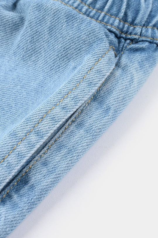 Boys Denim Rigid Shorts - Light Blue
