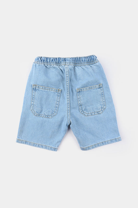 Boys Denim Rigid Shorts - Light Blue