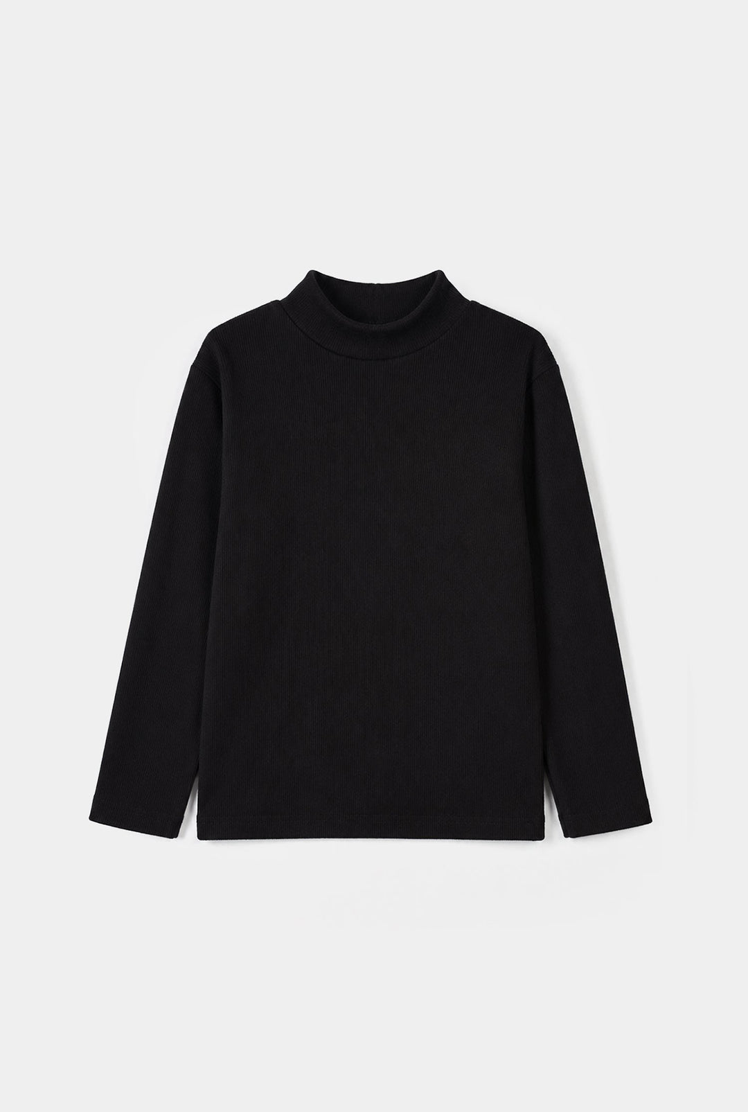 Boys 2x1 Rib Turtle Neck Black