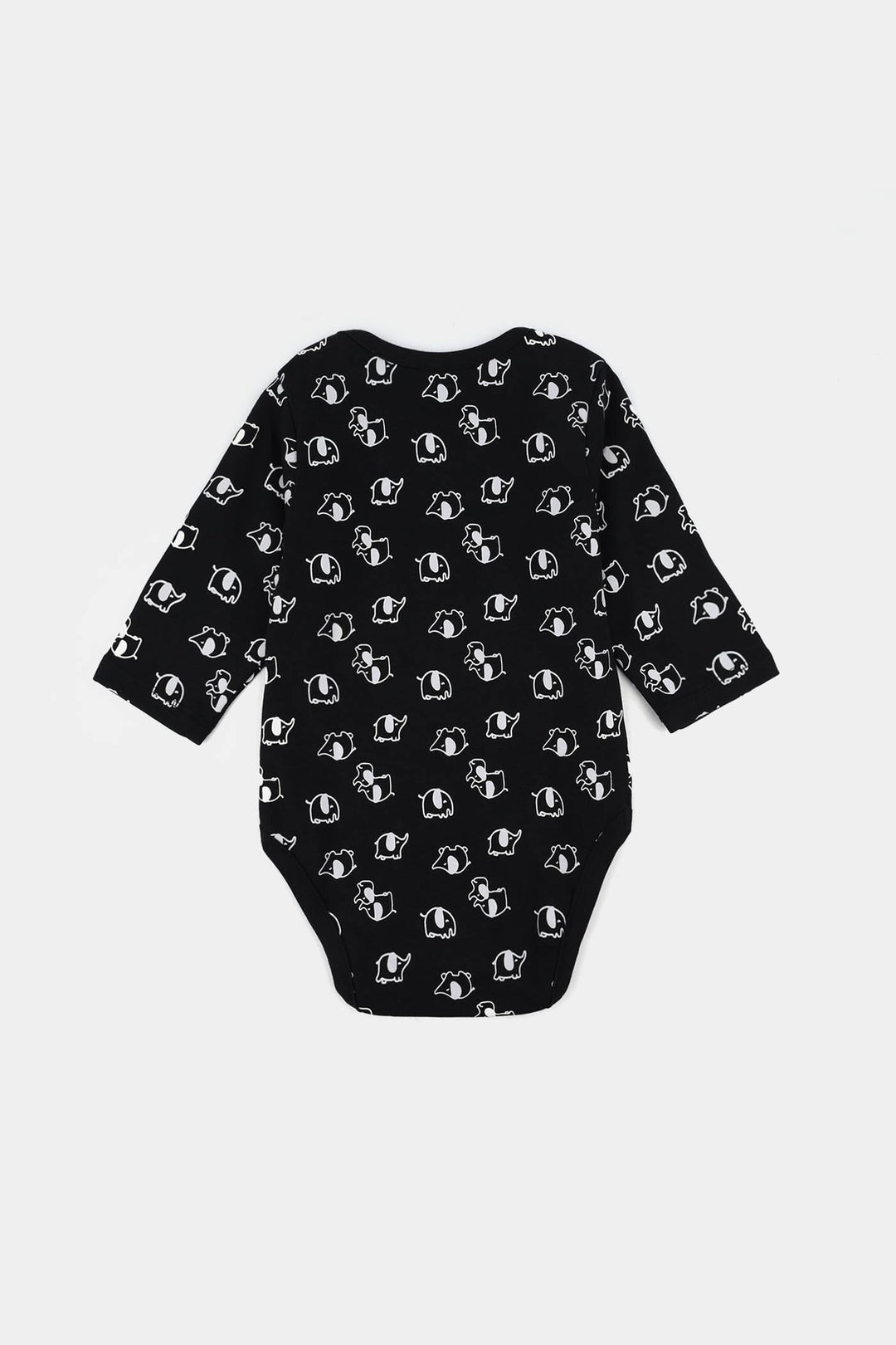 Infant Boys Cotton Interlock Romper F/S LITTLE ELEPHANT - BLACK
