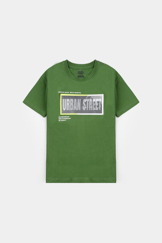 Boys Jersey/Terry T-Shirt Printed - Green