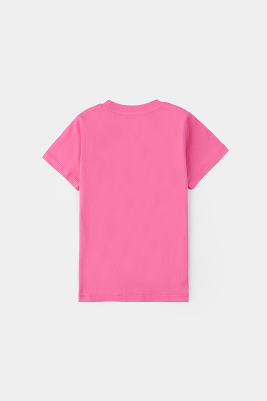 Girls Jersey/Terry T-Shirt - Hot Pink