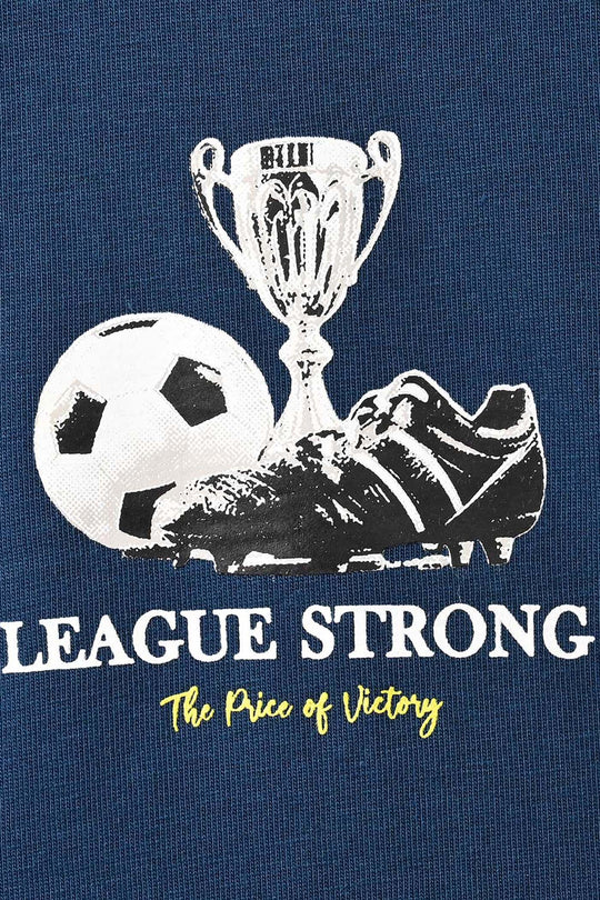 Boys Cotton Jersey T-Shirt League Strong- Sailor Blue