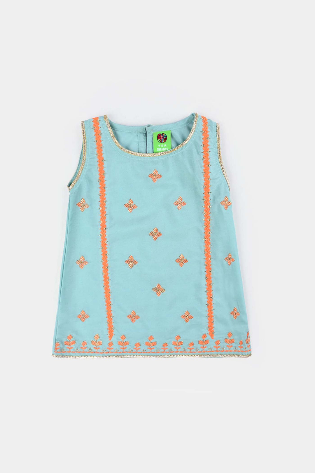 Infant Girls poly cambric Fancy 2Pcs Little Neon-Mint Green