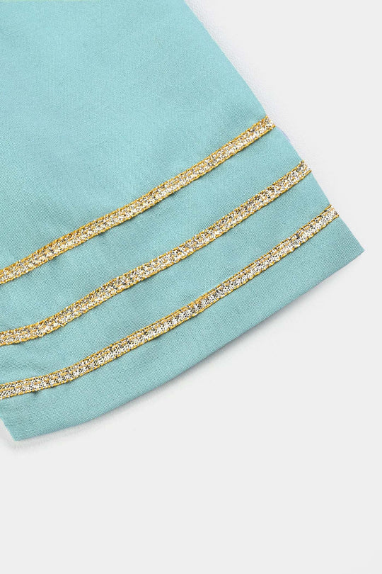 Infant Girls poly cambric Fancy 2Pcs Little Neon-Mint Green