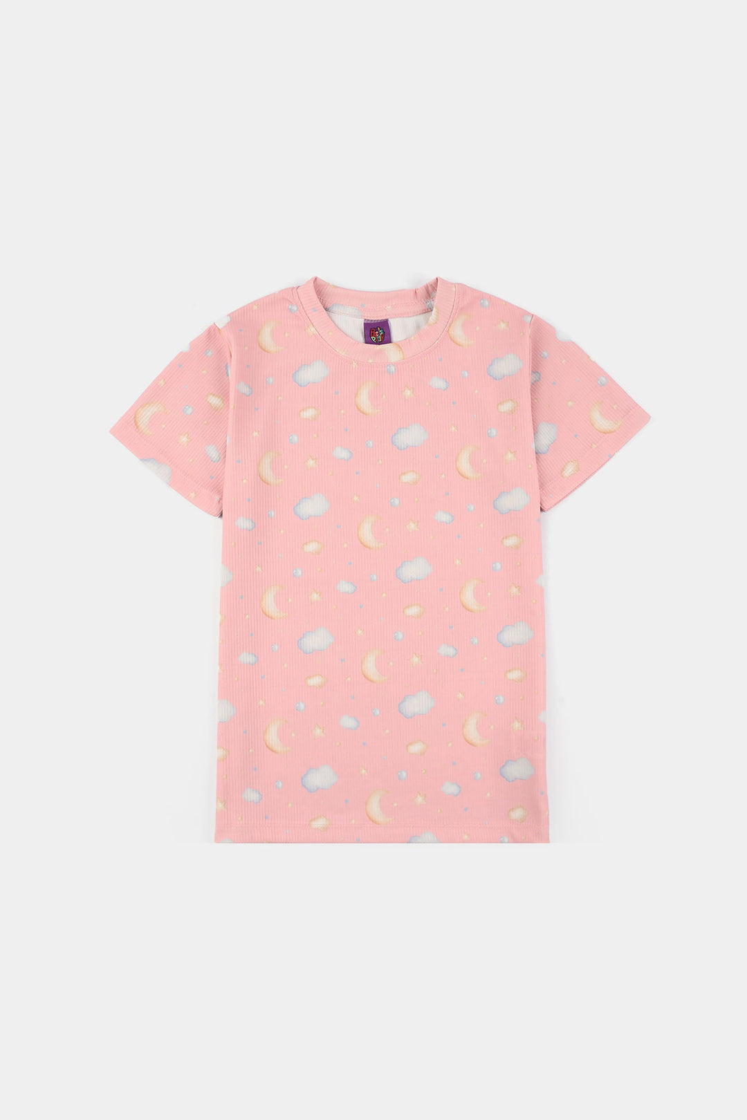 Girls Jersey/Terry Night Suit (Star & Moon) – Pink