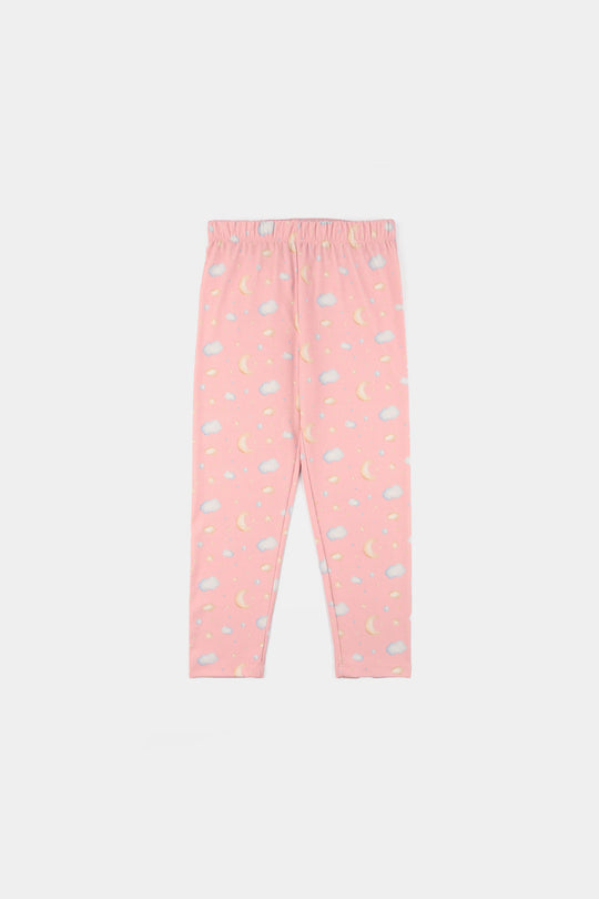 Girls Jersey/Terry Night Suit (Star & Moon) – Pink