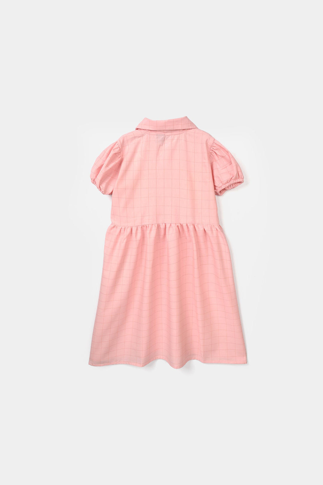 Girls Poly Twill Embroidered Frock – Pink