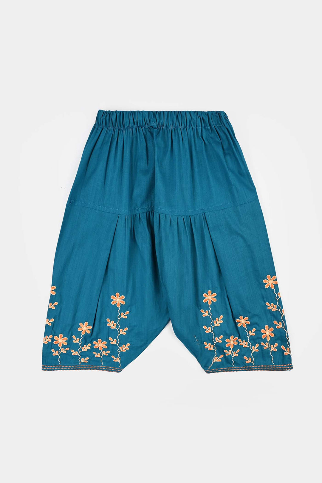Girls Cotton Slub EMB 2 Pc Suit Noori-BLUE