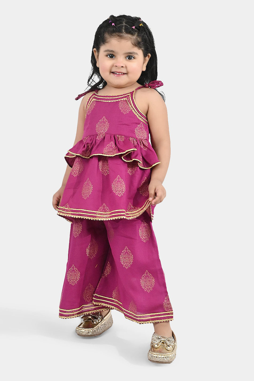 Infant Girls Jacquard 2 Piece Set (Titli) - Magenta