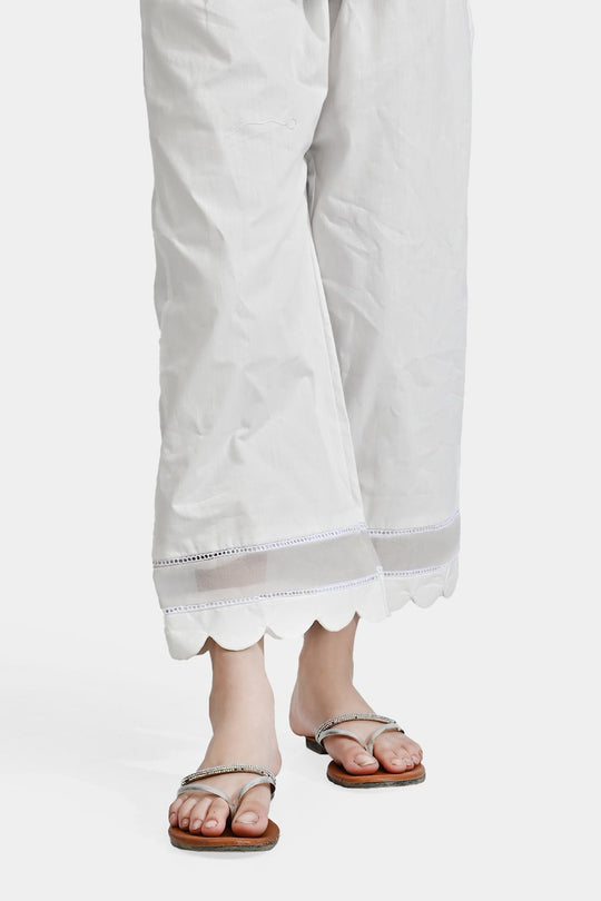 Girls Cotton Organza Culotte-White