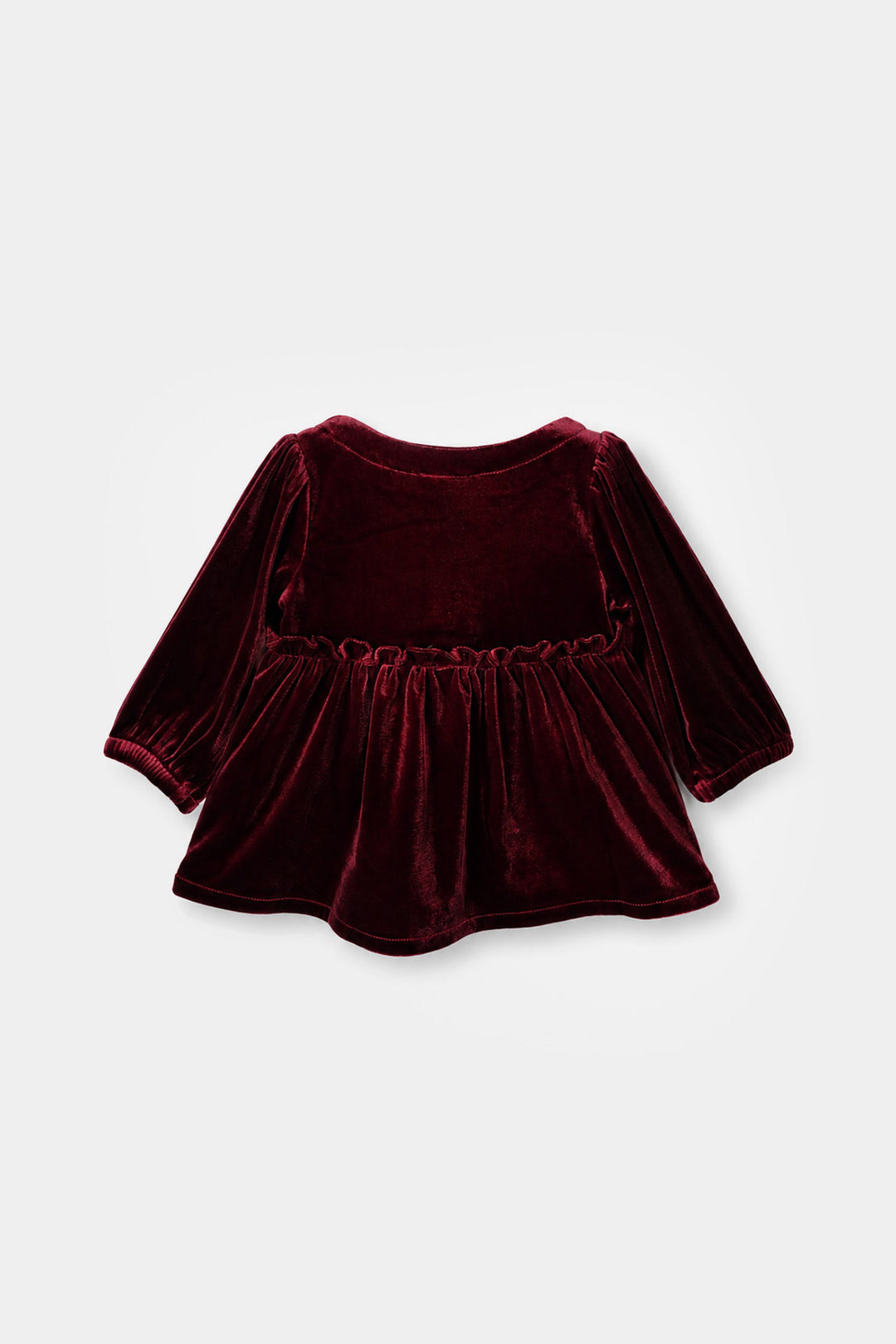Infant Girls Velvet Emb Top Velvet Moss