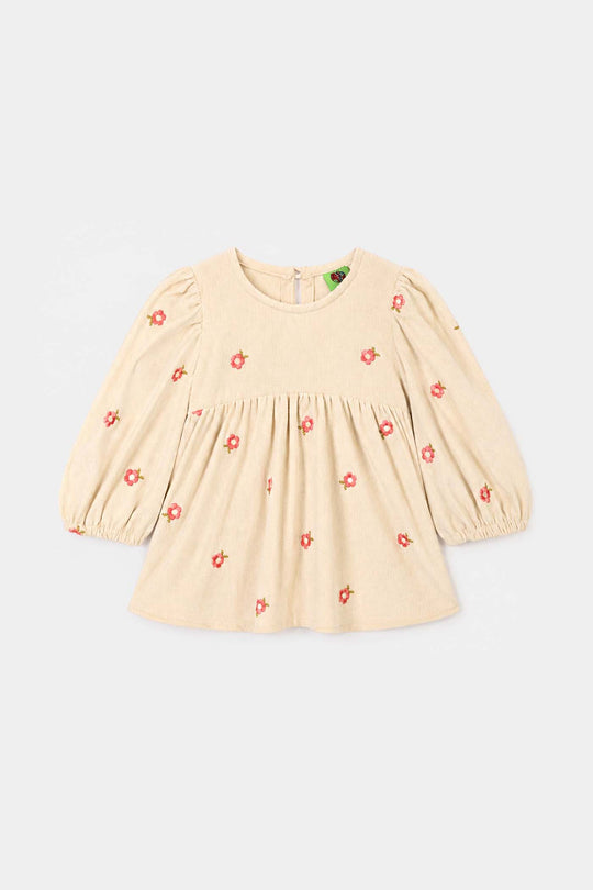 Infant Girls Polyester Emb Top Dusky