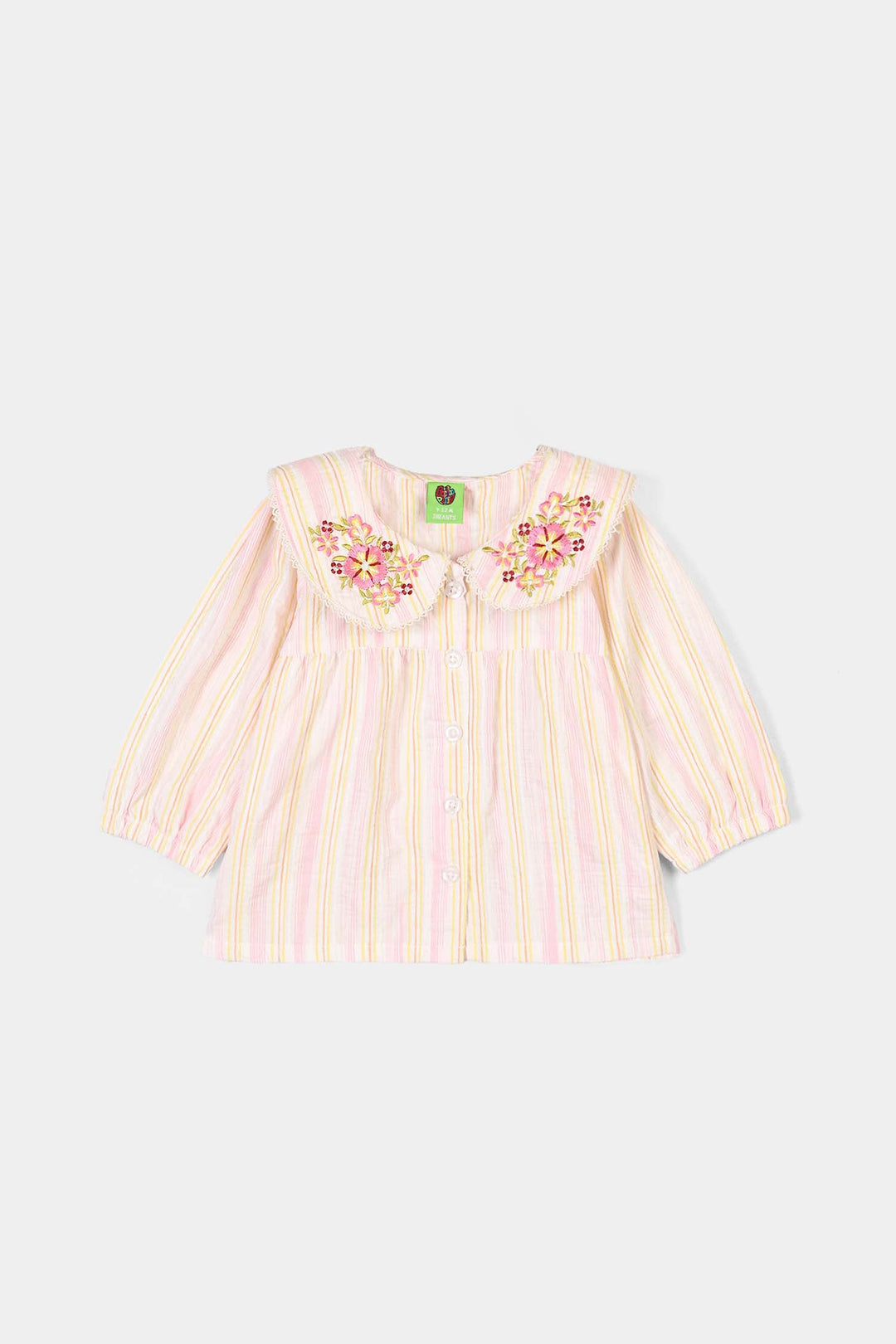 Infant Girls Polyester Emb Top Tiny Flower