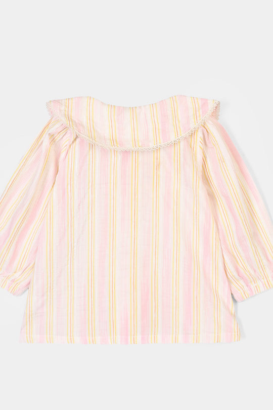Infant Girls Polyester Emb Top Tiny Flower
