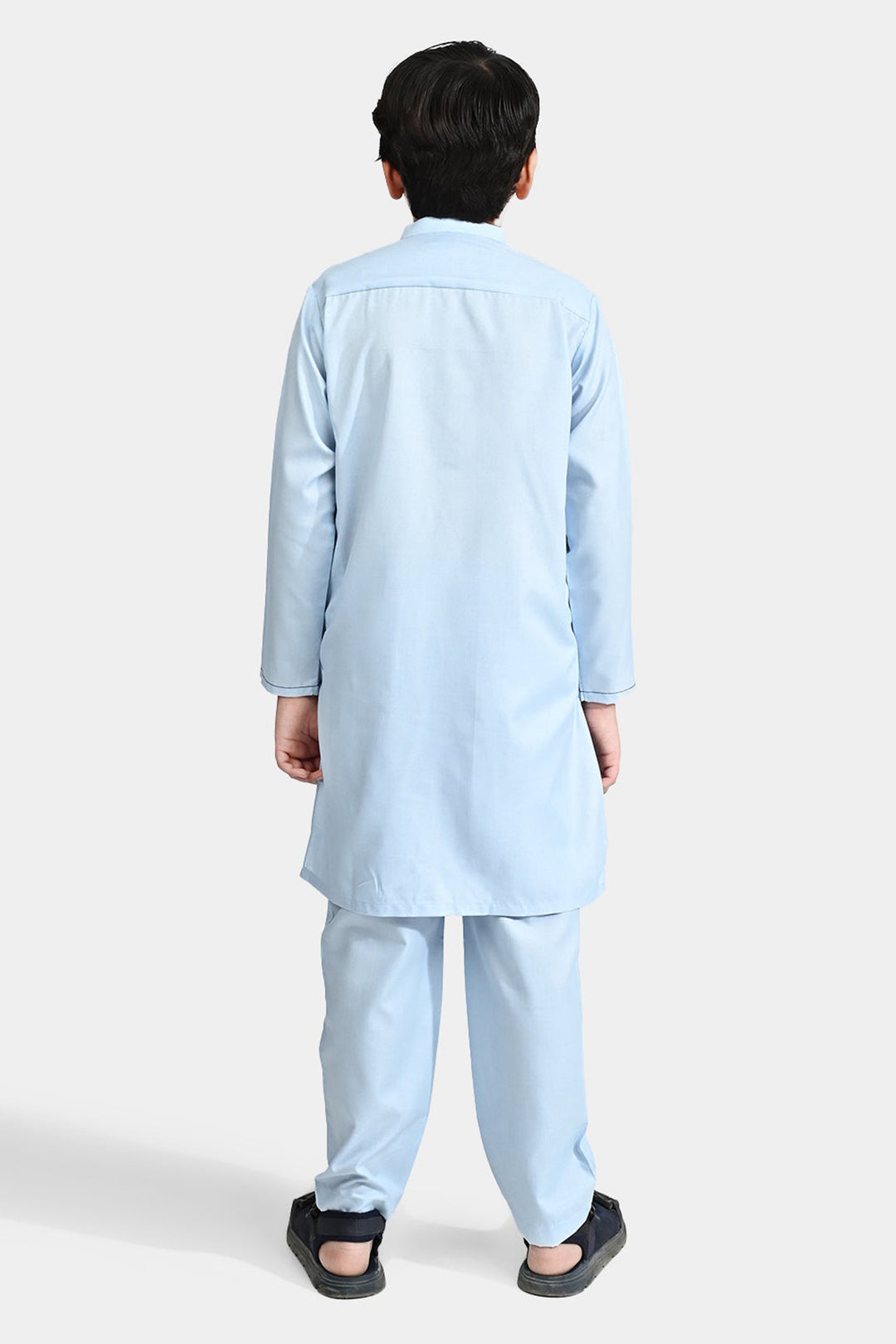 Boys Poly Viscose Shalwar Suit (Front Pocket)-L/BLUE