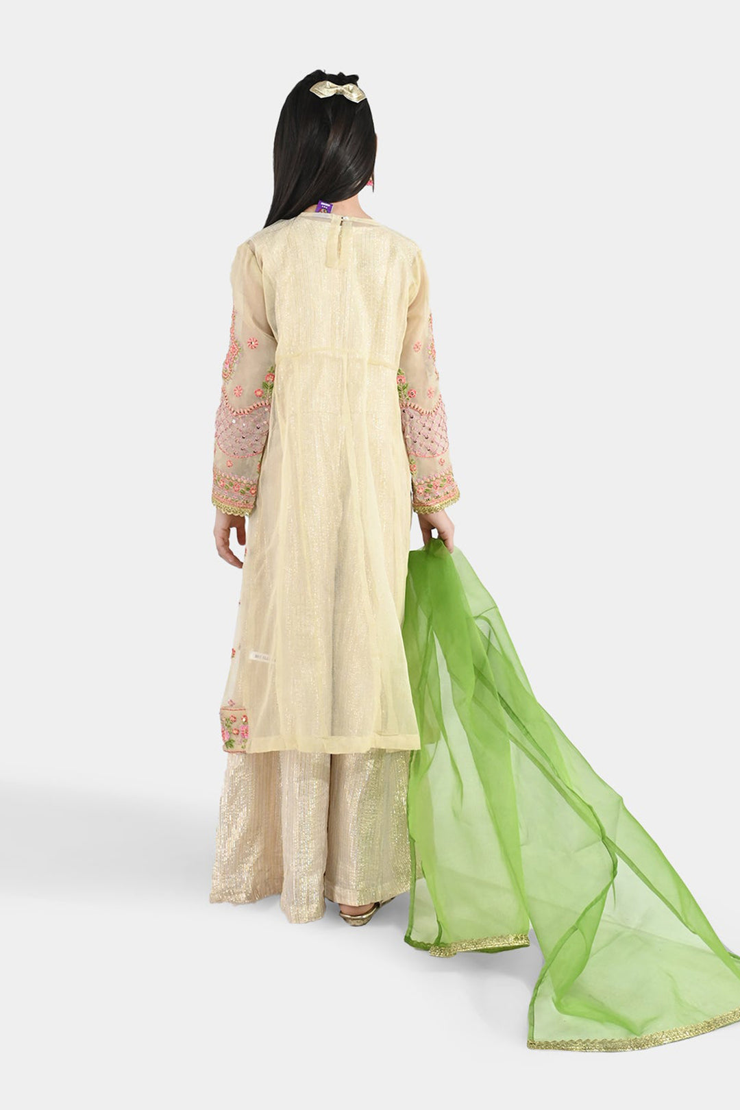 Girls Jacquard 3Pcs Gul Raiz-Cream