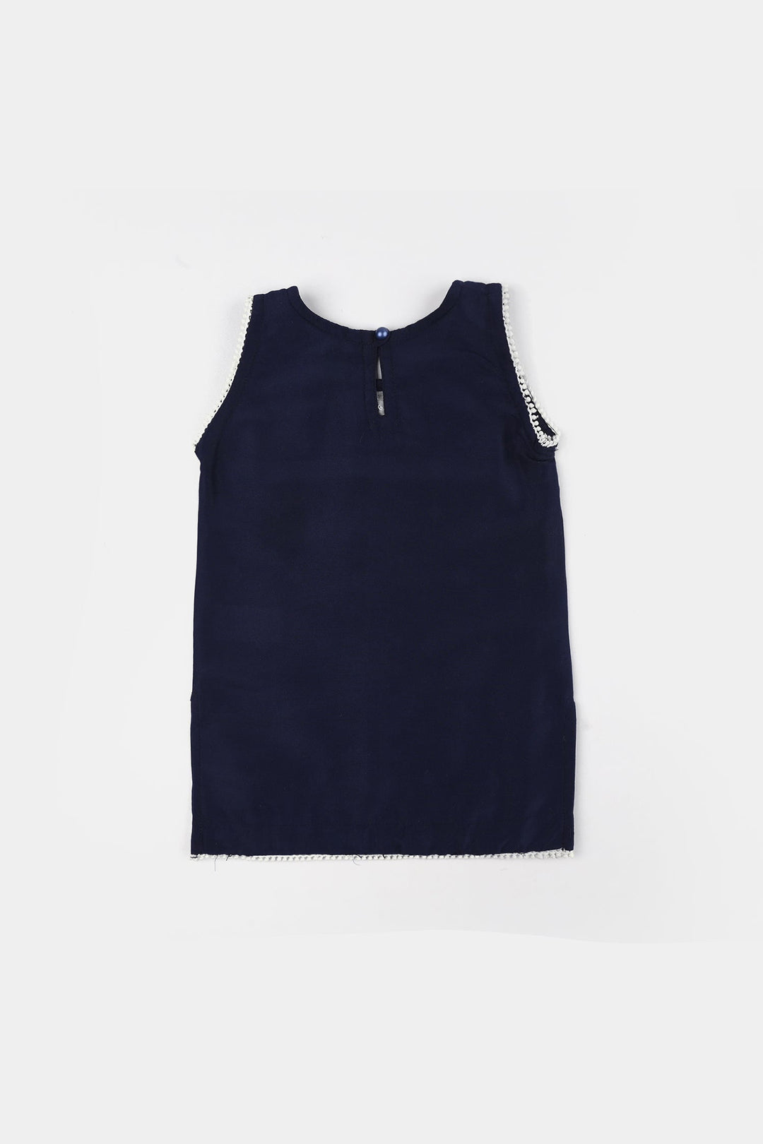 Infant Girls Poly Cambric Embroidered Kurti (Little Bagum) - Navy Blue