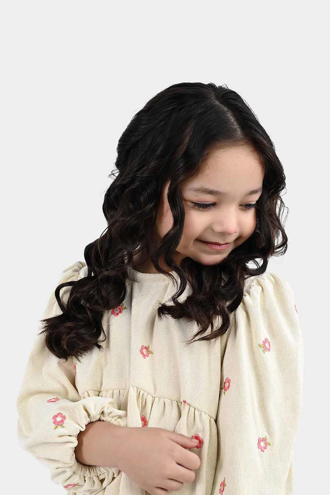 Girls Polyester Emb Top Dusky