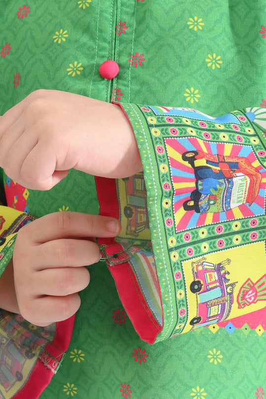 Girls Poly Net Casual Top Dill Dill Pakistan Ind-GREEN