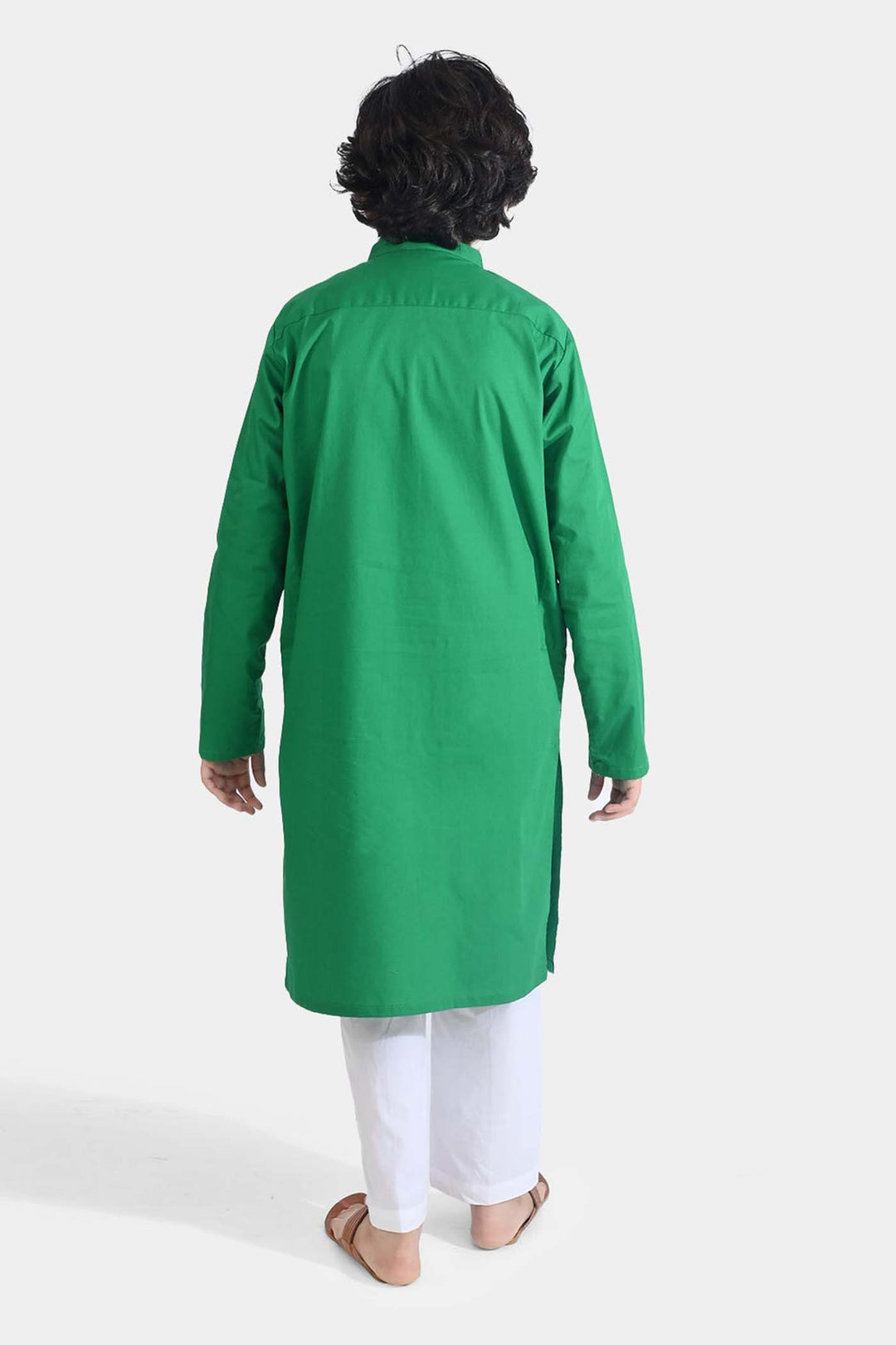 Boys Cotton Poplin Kurta (Basic Funk)-GREEN