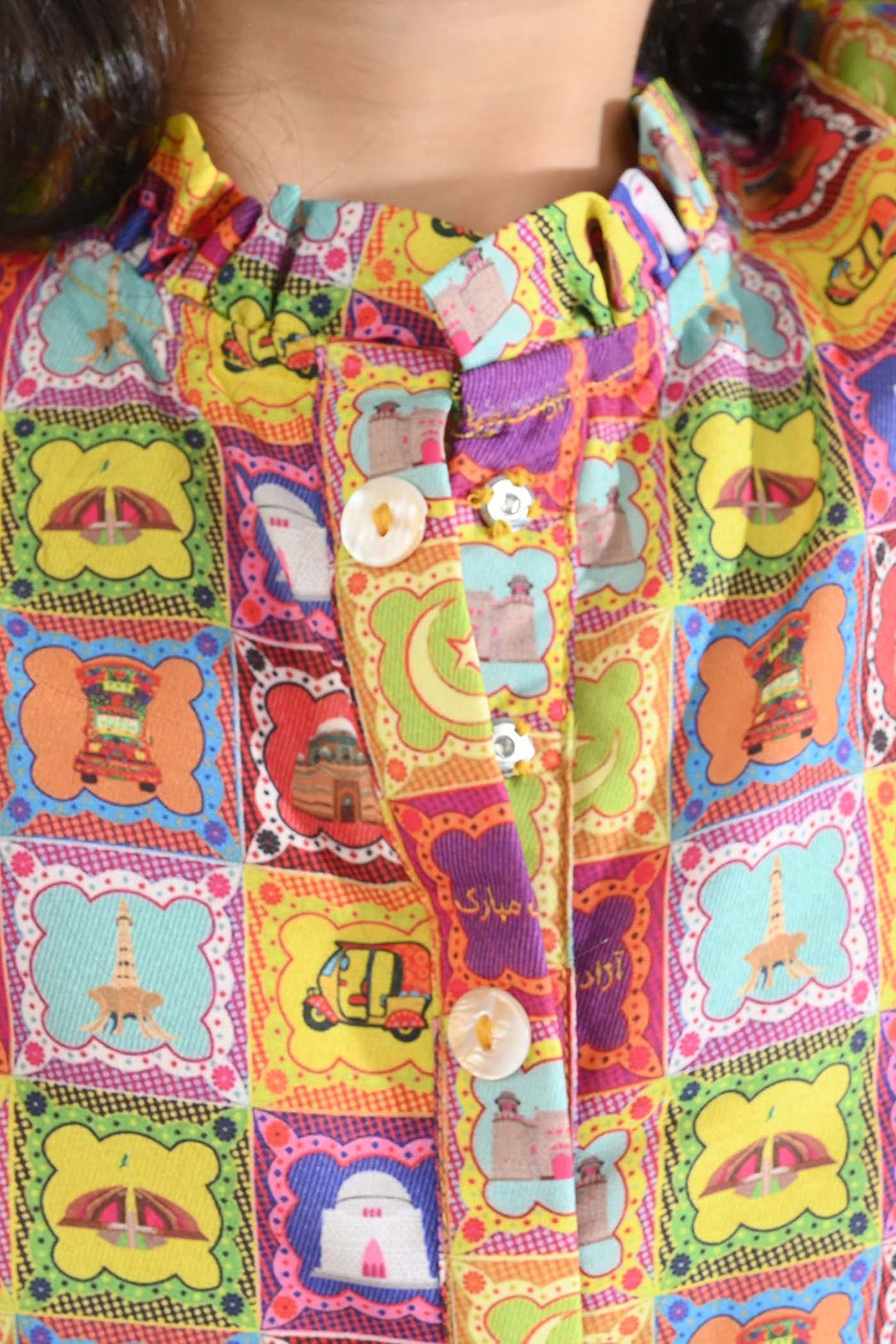 Girls Poly Net Casual Top Ticket Ind-Multi