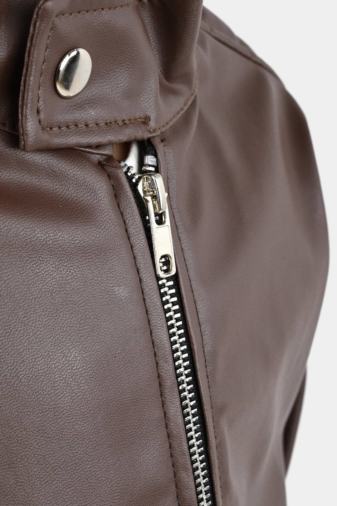 Boys PU Jacket Basic Brown