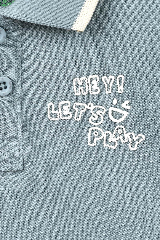 Infant Boys Cotton PK Polo Full Sleeves Let's Play