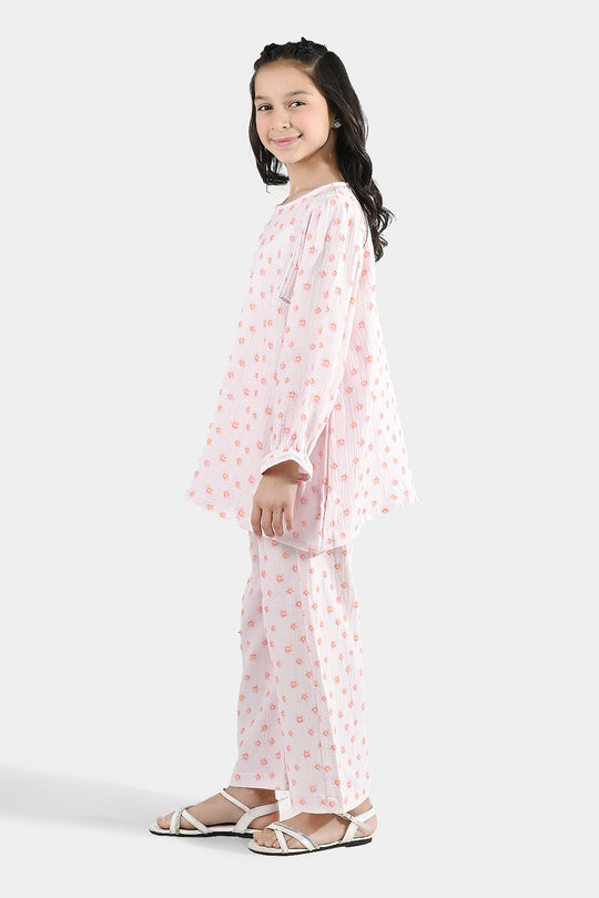 Girls Gauze Co-Ord Set (Orchid) - Baby Pink