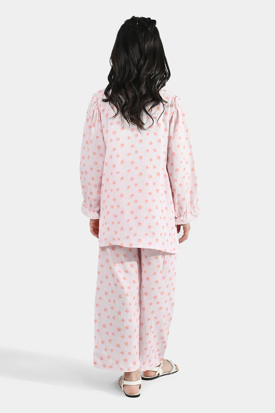 Girls Gauze Co-Ord Set (Orchid) - Baby Pink