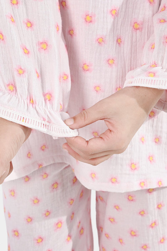 Girls Gauze Co-Ord Set (Orchid) - Baby Pink