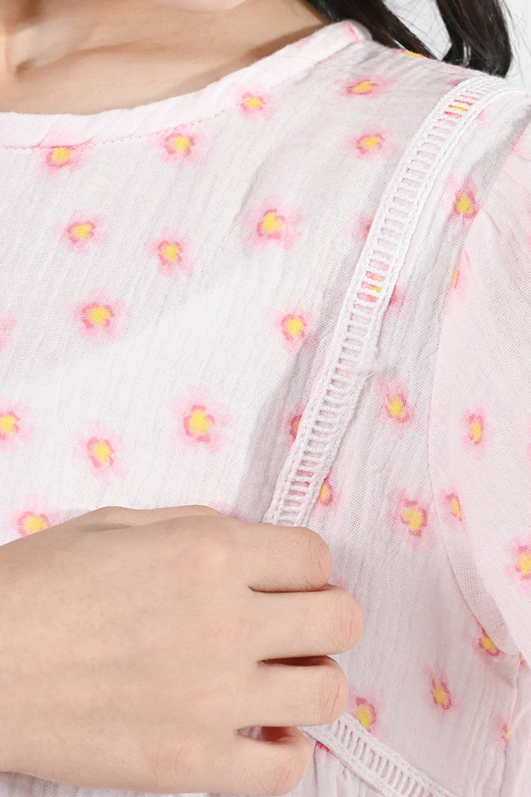 Girls Gauze Co-Ord Set (Orchid) - Baby Pink