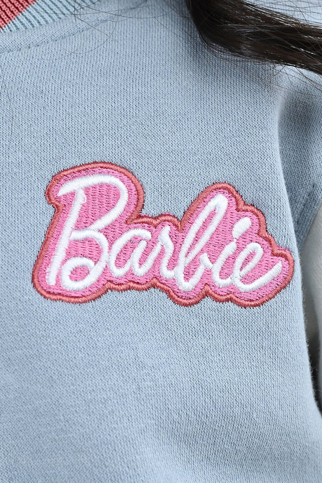 Girls Fleece Bomber Jacket Character-Blue.Fog