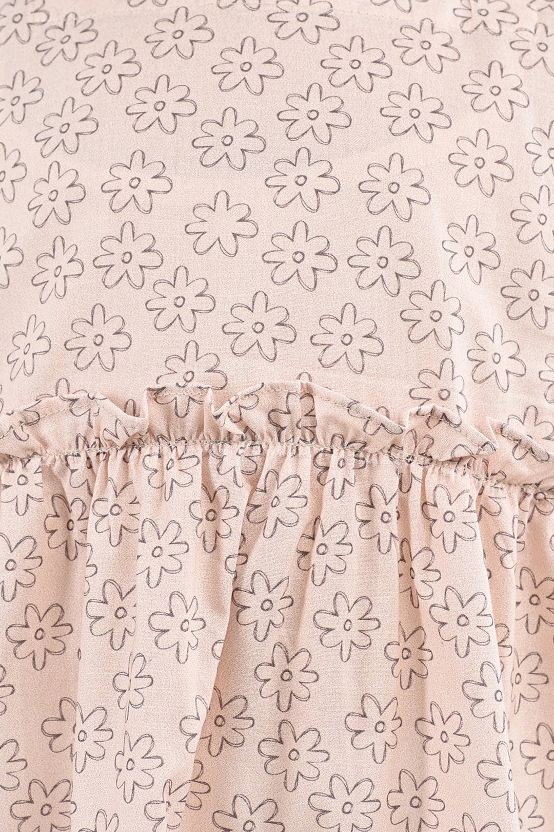Girls Cotton Dress Tiny Flower-LT.Peach