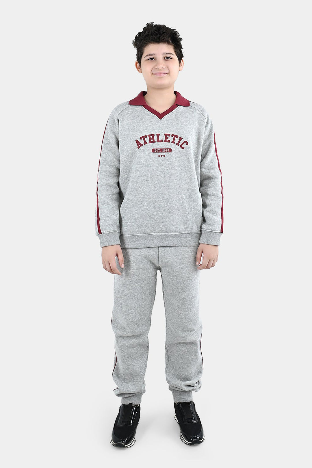 Boys Fleece 2 Piece Suit Athletic-Htr Grey